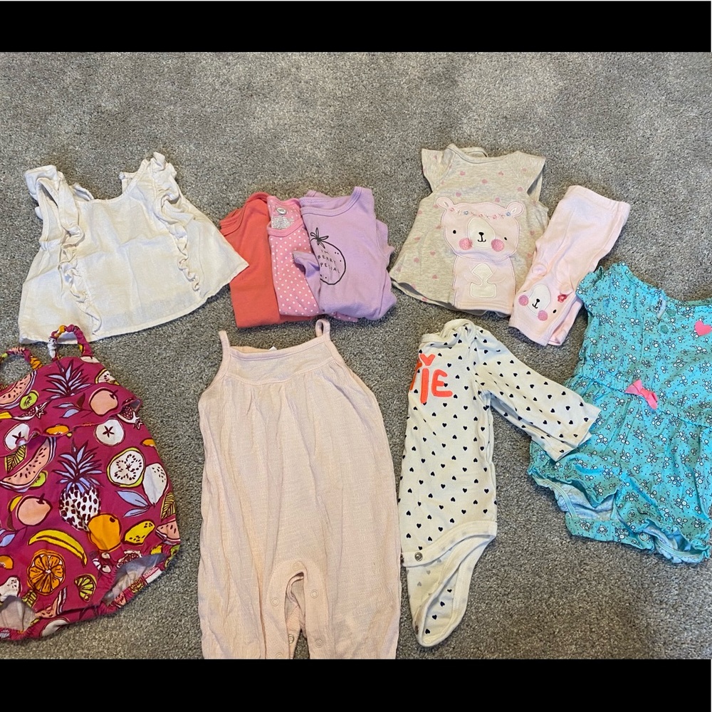 0-3 month baby girl bundle outfits